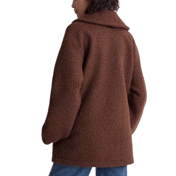 NEW MADEWELL PEBBLED FAUX SHEARLING HOT COCOA COZY SHAWL COLLAR COAT MEDIUM - Picture 2 of 12